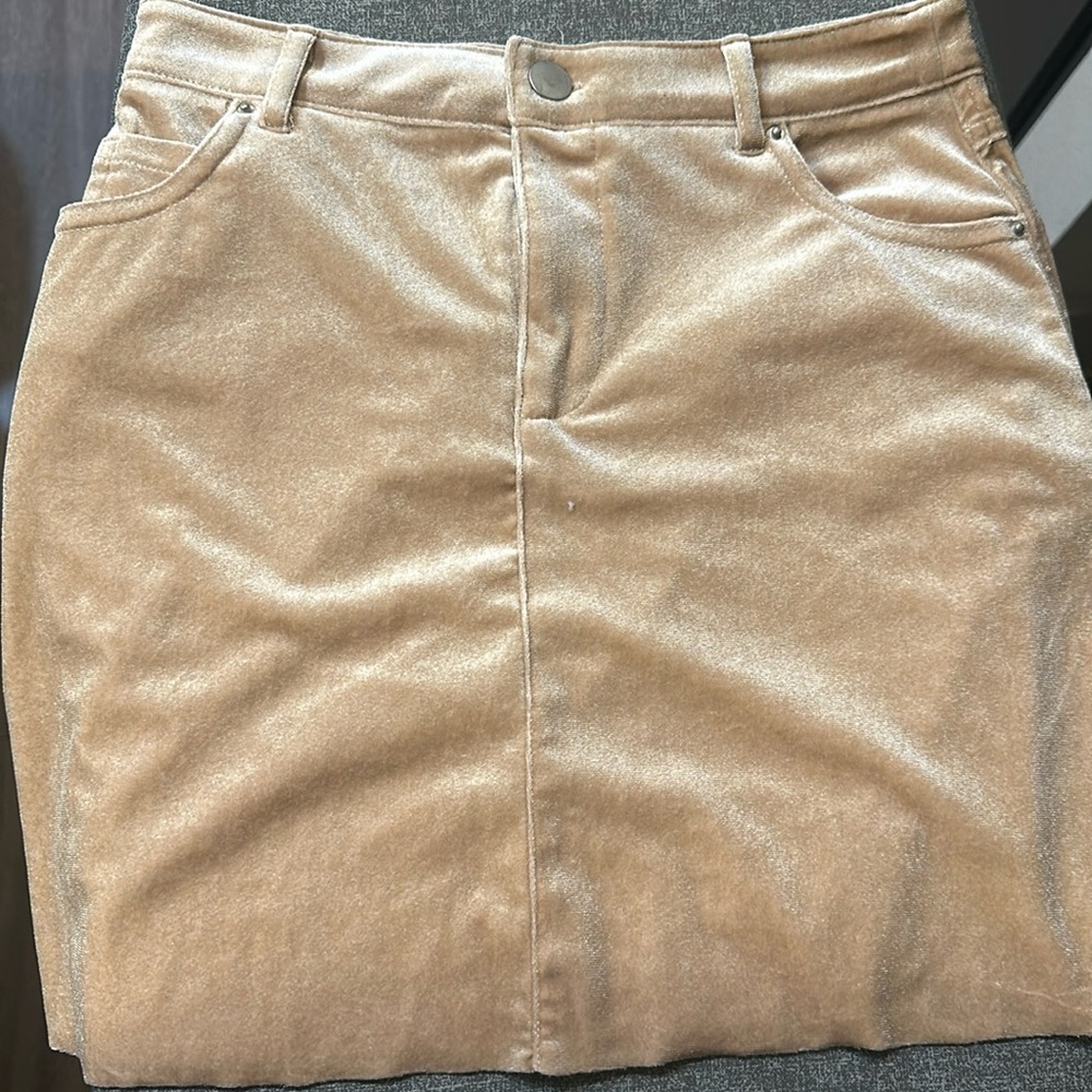 Rose Gold Velvet Mini Skirt